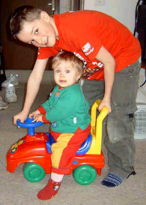 My brother Philip with my little sister Lea.